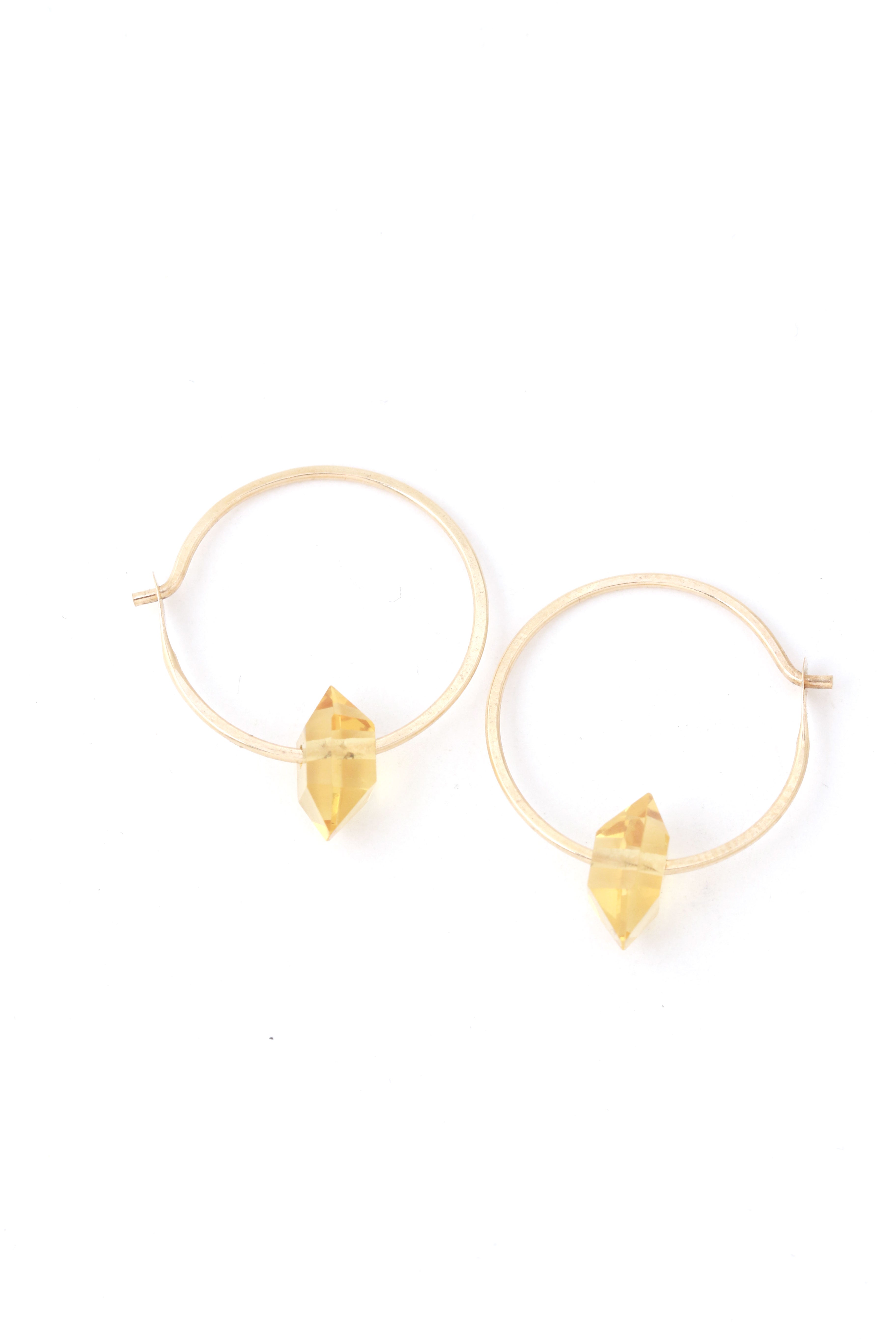 Herkimer Cut Citrine Hoop Earring EARRING E3197CIT