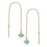 Small Freeform Pull Through Micropave Earrings Chrysoprase Earrings E3201CH