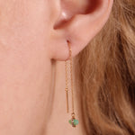 Micropave Wrapped Chrysophrase Threader Earrings Earrings E3201GCH-OM
