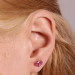 Bezel Wrapped Freeform Ruby Stud Earrings EARRINGS E3207GR-OM