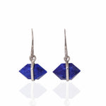 Bezel Wrapped Herkimer cut Lapis Earrings Earrings E3208LAP