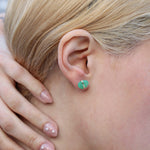Large Bezel Wrapped Freeform Chrysoprase Stud Earrings Earring E3212GCHOMCOPY