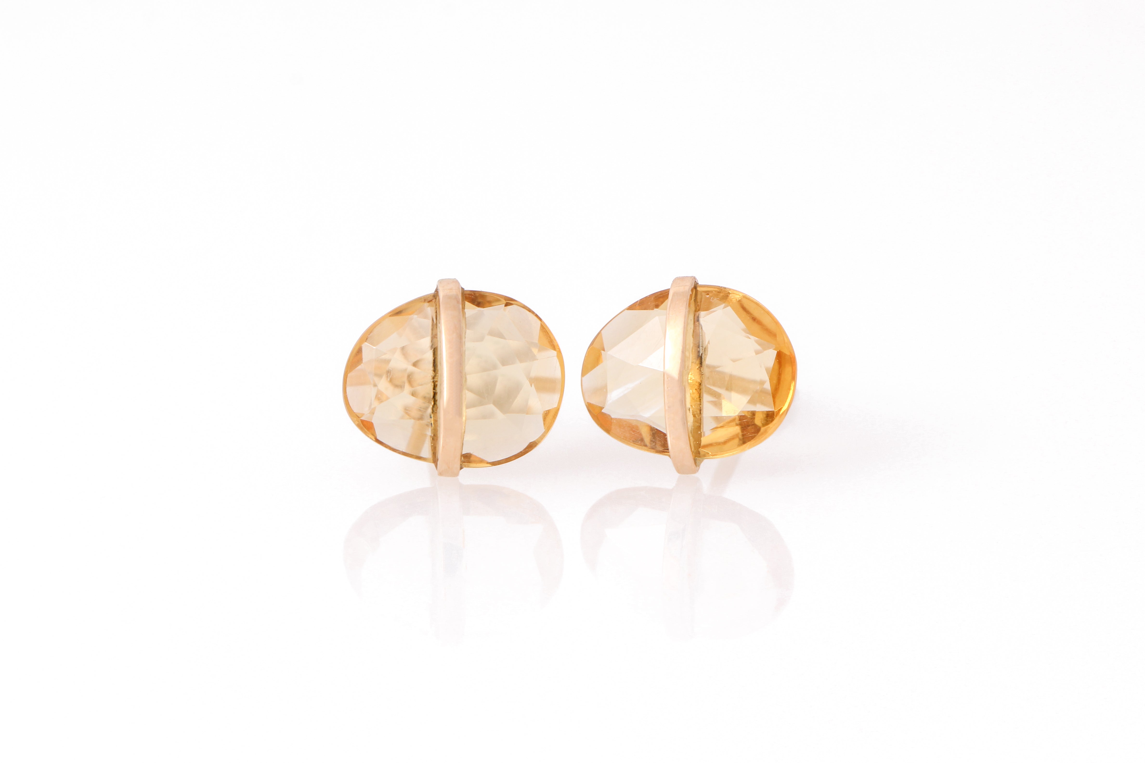 Large Bezel Wrapped Freeform Citrine Stud Earrings Earring E3212GCITcopy