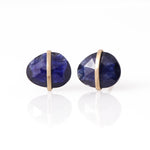 Large Bezel Wrapped Freeform Lapis Stud Earrings Earring E3212GLAPcopy