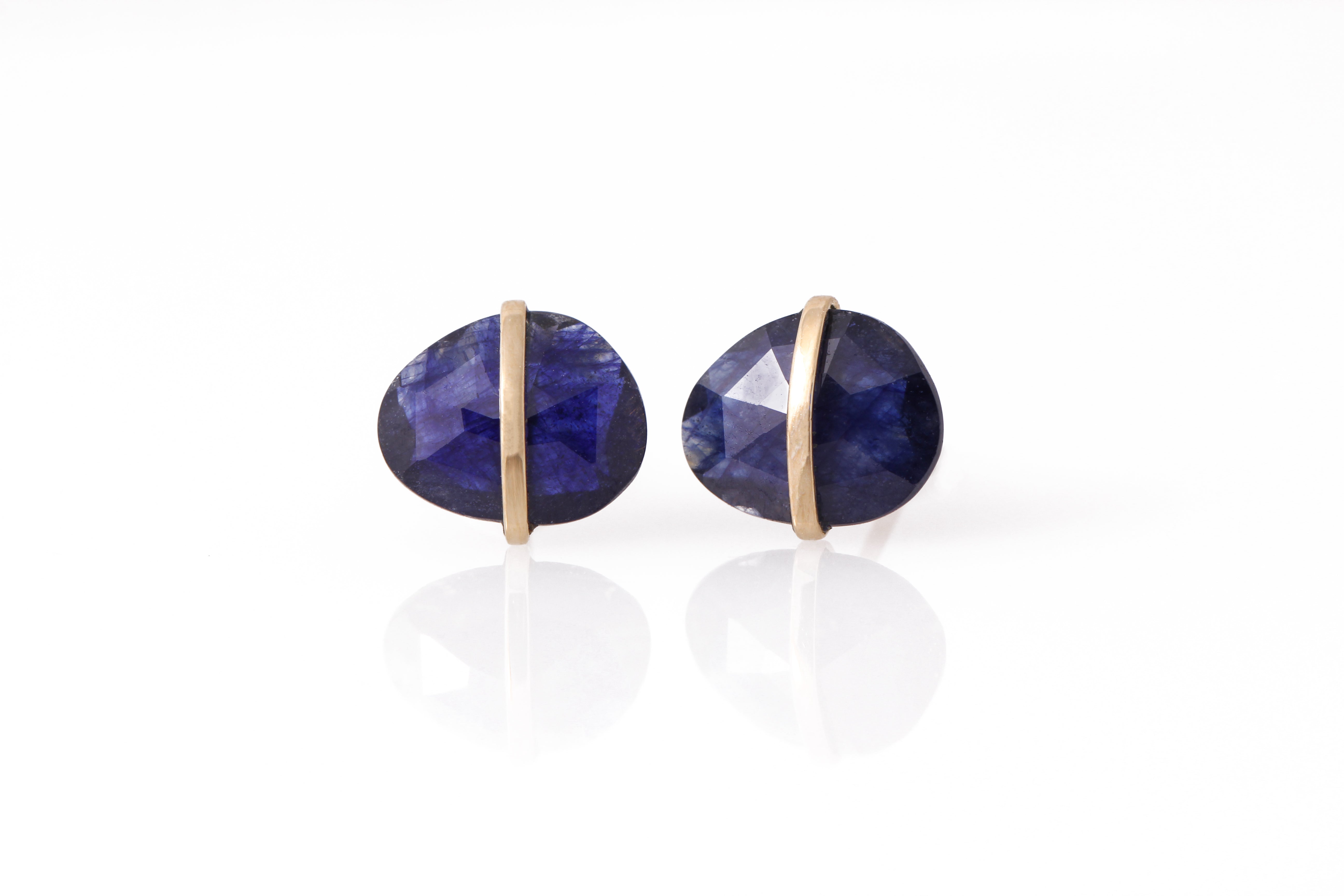 Large Bezel Wrapped Freeform Lapis Stud Earrings Earring E3212GLAPcopy