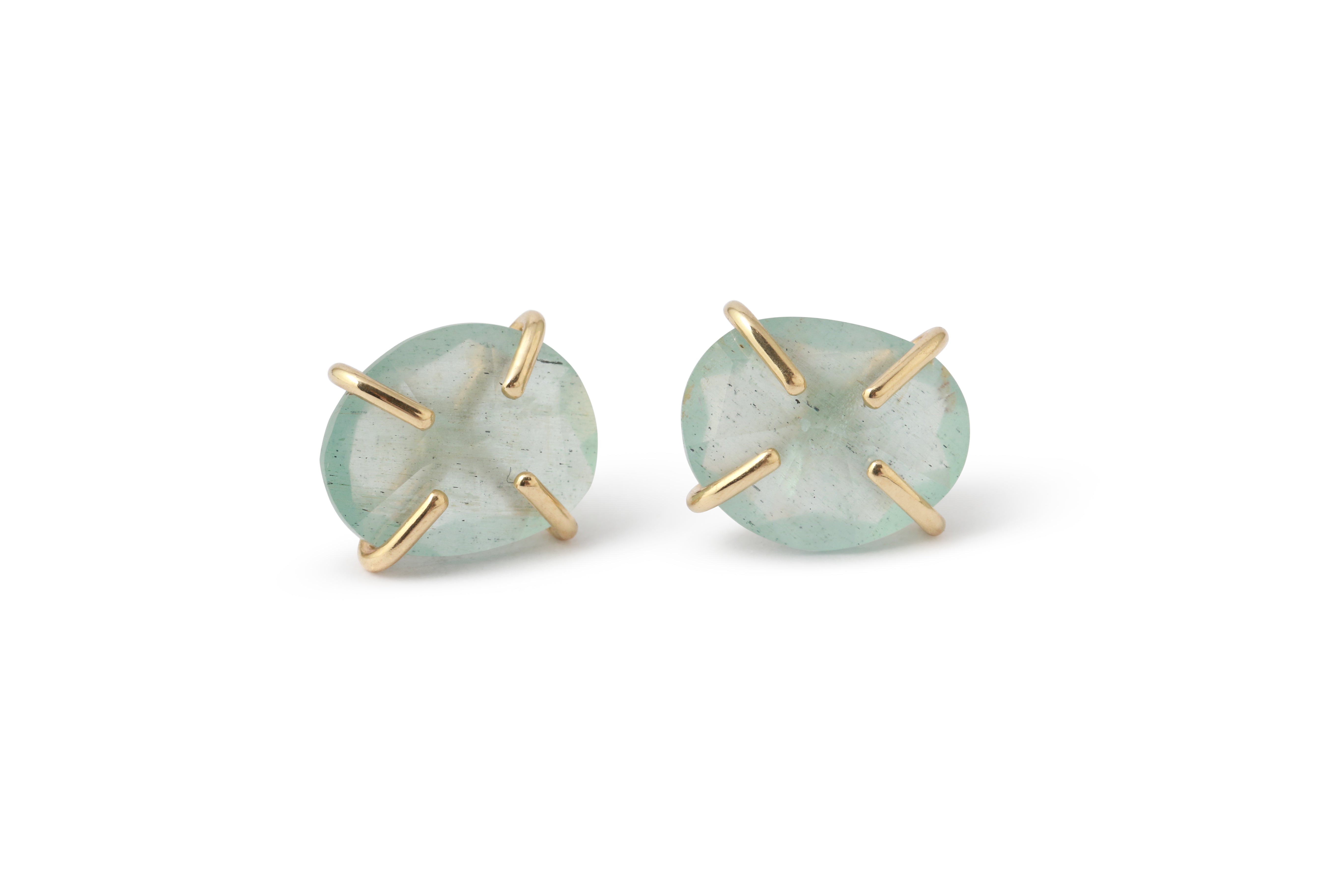 Prong Set Freeform Aquamarine Studs Earrings E3213GAQ-1