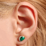 Malachite Diamond Crescent Moon Stud Earrings Earring E3215GMAL-OMcopy