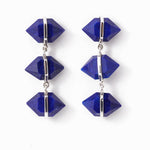 Triple drop Large Herkimer Cut Lapis Stud Earrings Earrings E3222LAPcopy