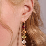 Multi Drop Diamond Herkimer Cut Rainbow Earrings Earrings E3224G-OM