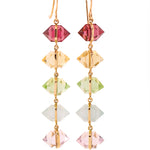 Multi Drop Diamond Herkimer Cut Rainbow Earrings Earrings E3224G
