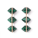 Triple Drop Diamond Wrapped Herkimer Cut Malachite Stud Earrings Earrings E3228GMALcopy_ee8e2958-dec3-4a43-9a81-112d4a03dca2