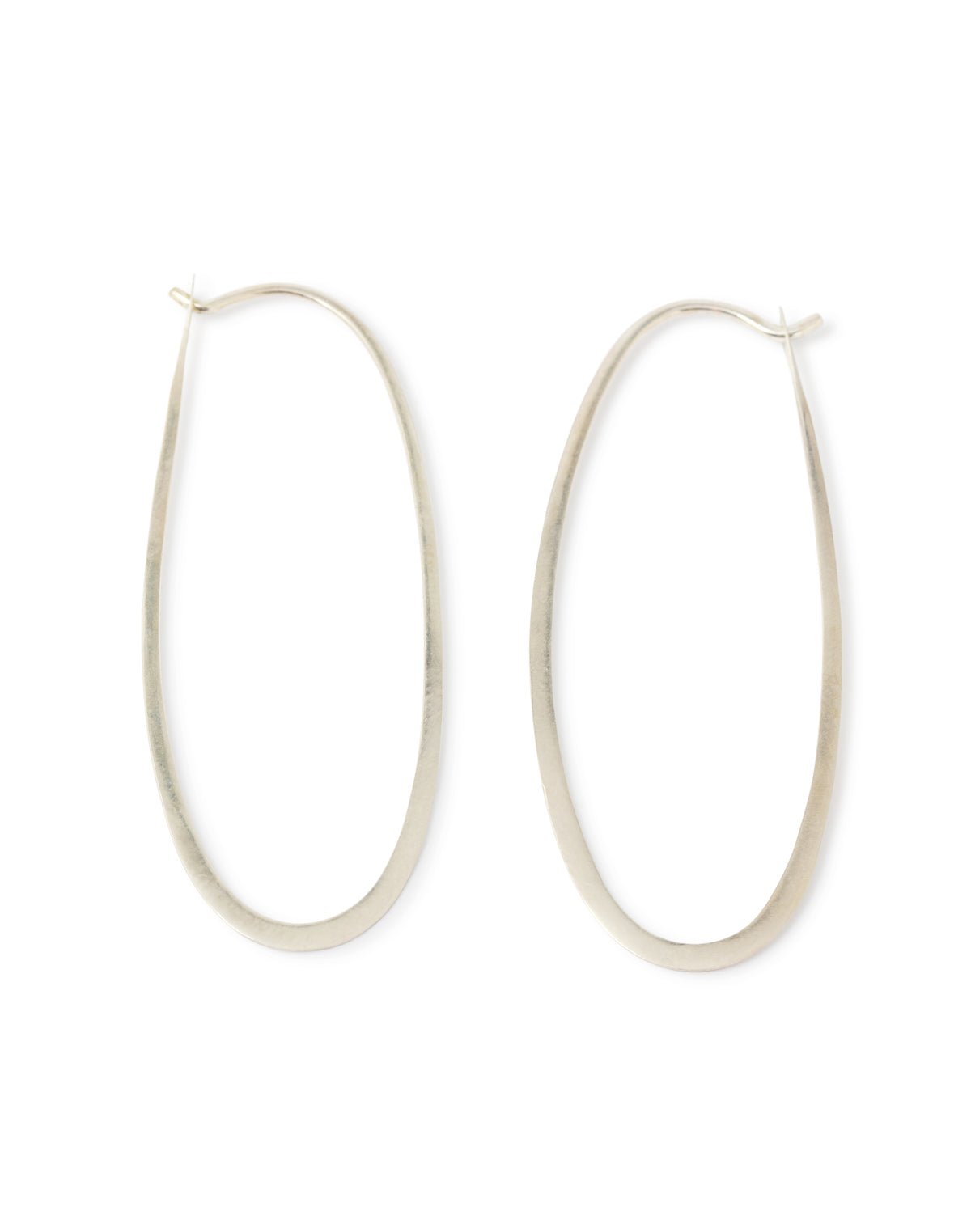 Elliptical Hoops Silver Earrings EHS-2