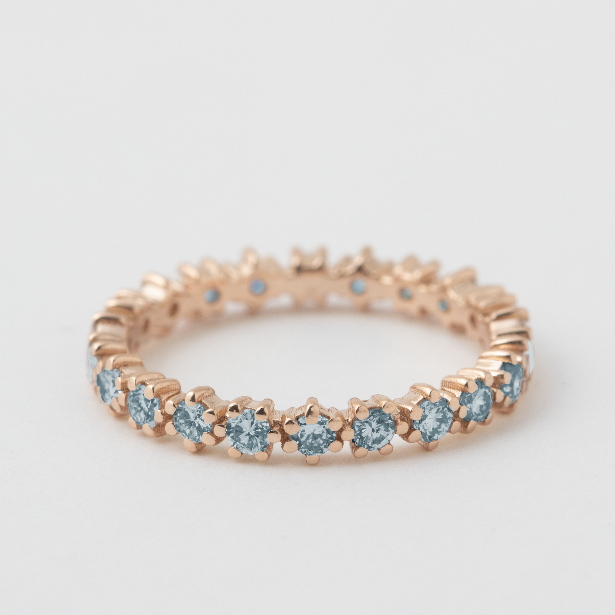 Prong Set Sapphire Eternity Band - 18k Rose Gold HIDDEN FR0023PG-18