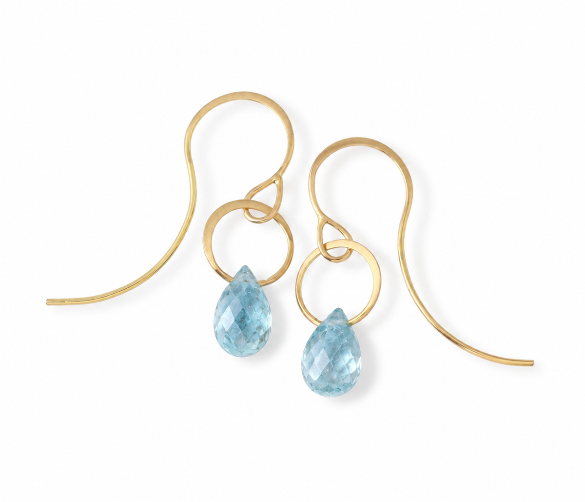Small aquamarine drop earring Gold GoldAquamarineTeardropEarrings
