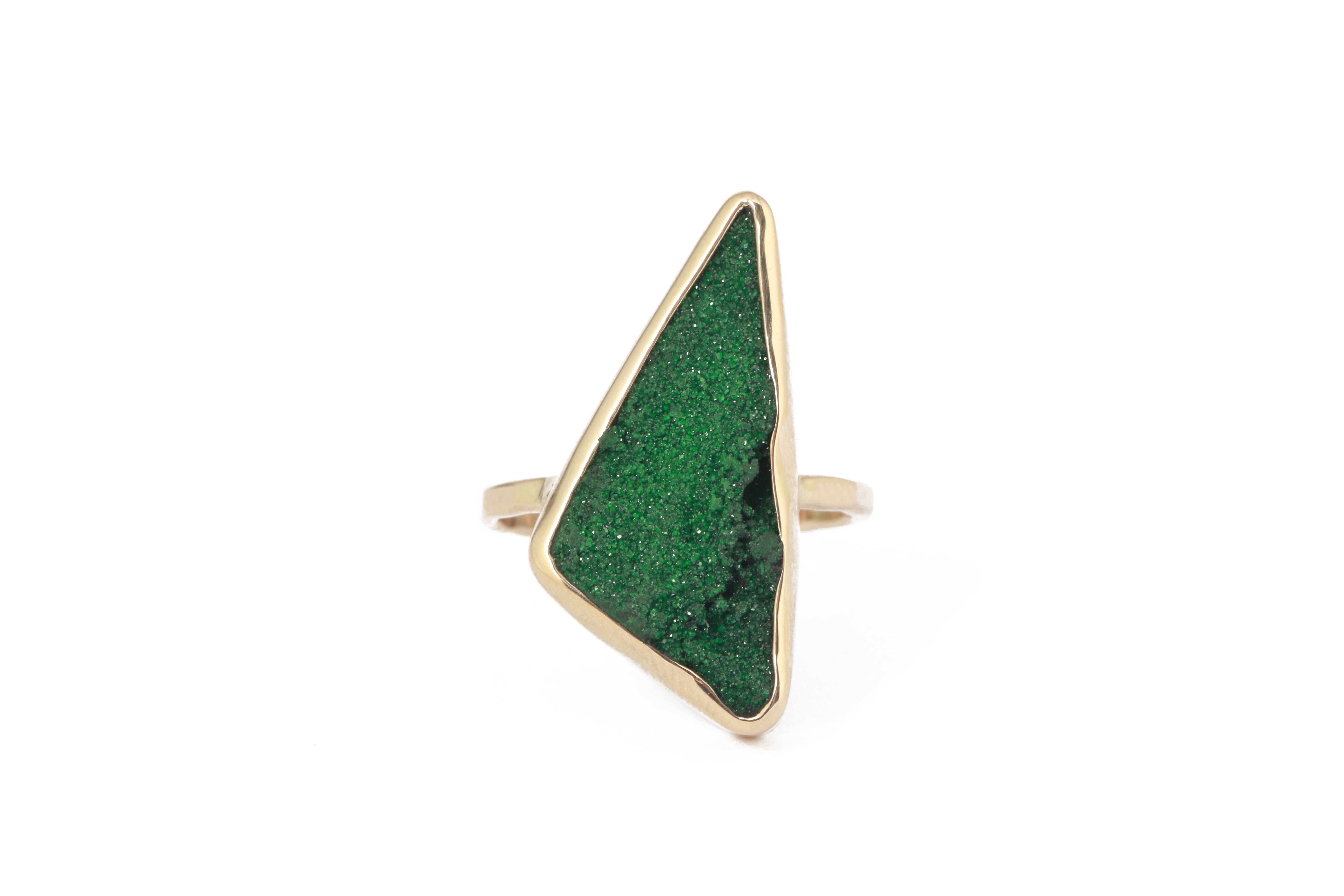 Uvarovite Druzy Scalene Ring BFCM Stock Ring GreenDruzy-1