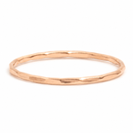 Thin Single Stacking Ring Pink Gold Stock Ring Hammered_Rose_Gold_Bangle_on_White