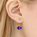 Bezel Wrapped Herkimer cut Lapis Earrings Earrings IMG_2087