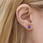 Diamond Wrapped Herkimer Cut Lapis Stud Earrings Earring IMG_2105
