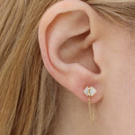 Mother of Pearl Chain Wrap Earrings Earrings IMG_2126