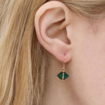 Bezel Wrapped Herkimer cut Malachite Earrings Earrings IMG_2129