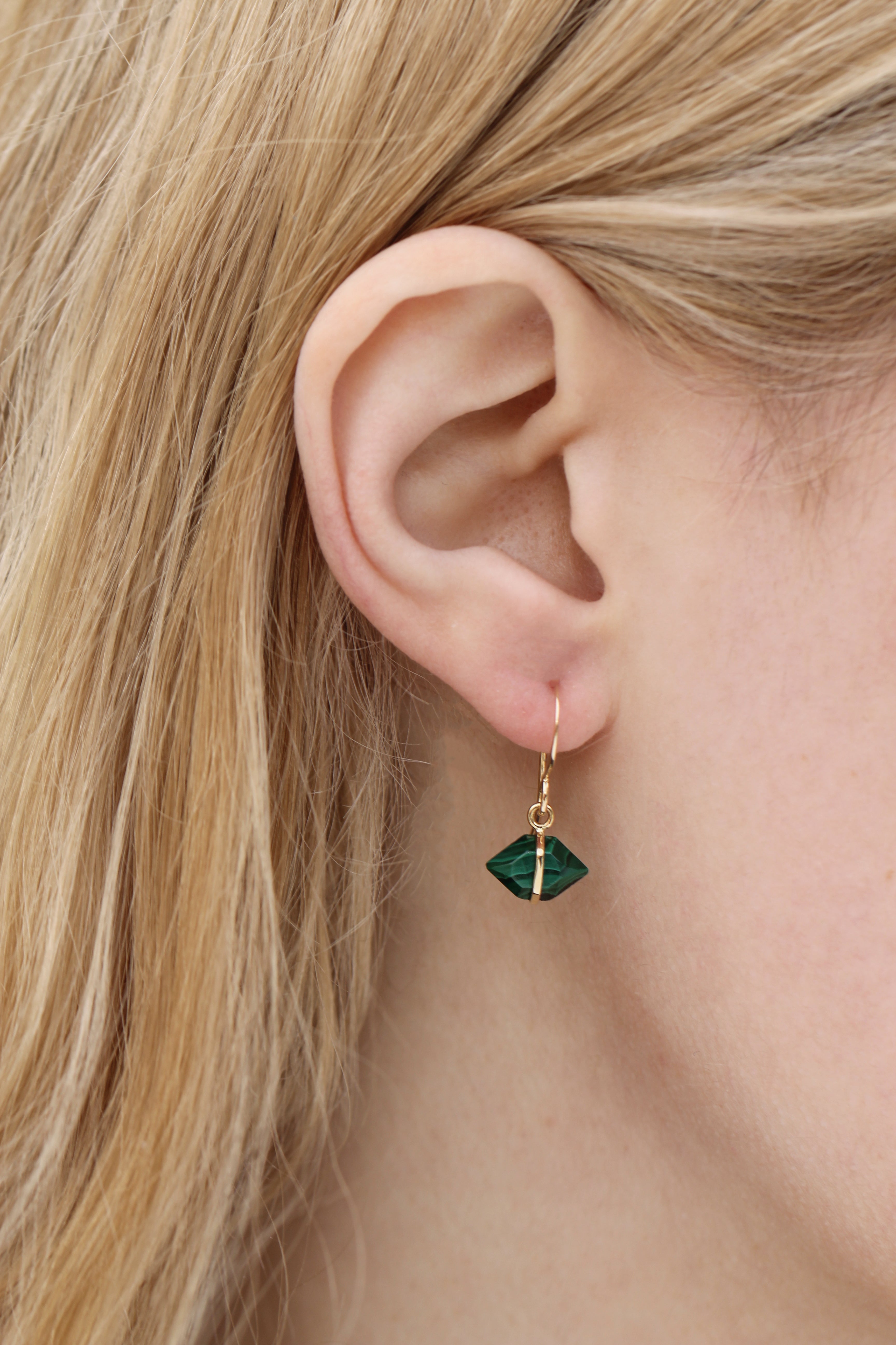 Bezel Wrapped Herkimer cut Malachite Earrings Earrings IMG_2129