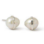 Bezel Wrapped Pearl Stud Earrings Earrings LE2797-3