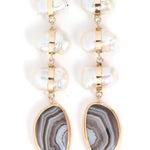 Pearl and Lace Agate Drop Earring EARRINGS LE3008-1