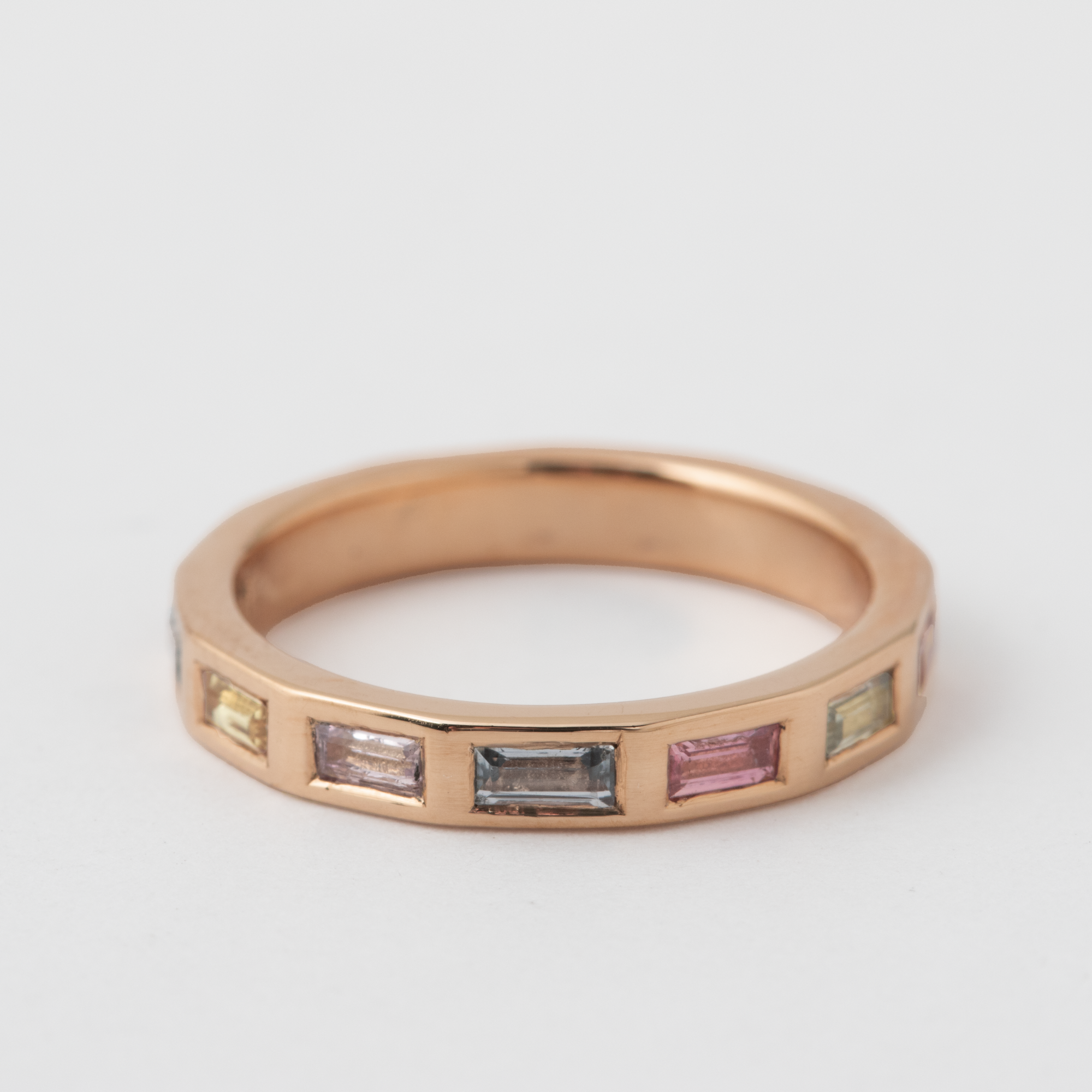 Baguette cut sapphire Band - 18k Rose Gold HIDDEN LR1272PG-18