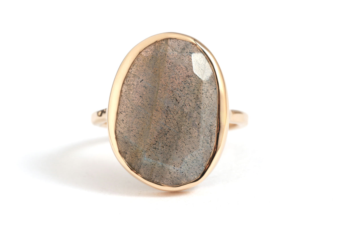 Extra large freeform Labradorite cocktail ring Gold BFCM Stock Ring LR1273_copy