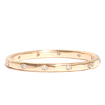 12 White Diamond Band- 14k Yellow Gold Stock Ring LR373G-182