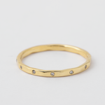 Flush Set 12 White Diamond Band - 14k Yellow Gold HIDDEN LR373G