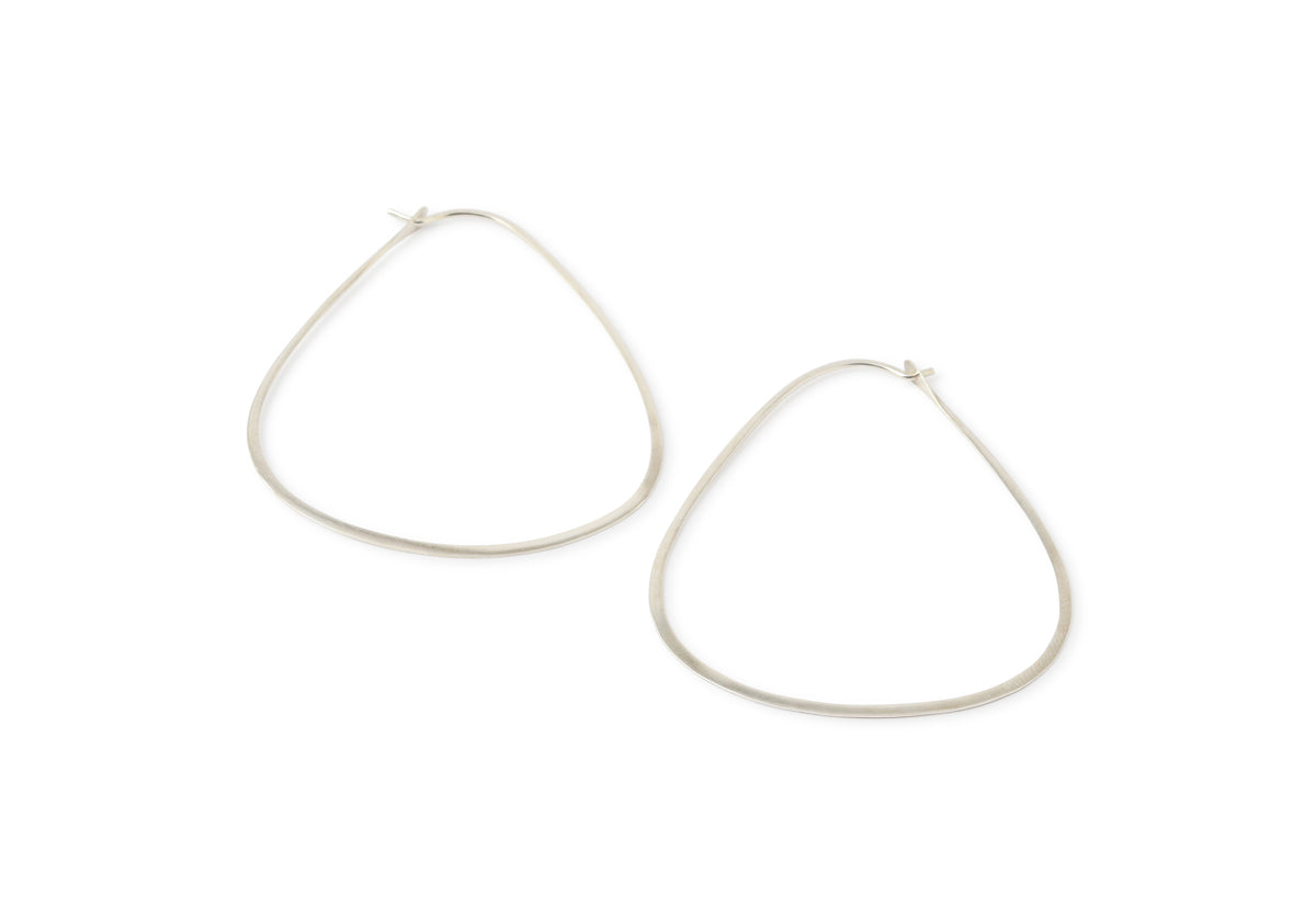 2 Inch Triangle Hoops silver Earrings MTHS-2