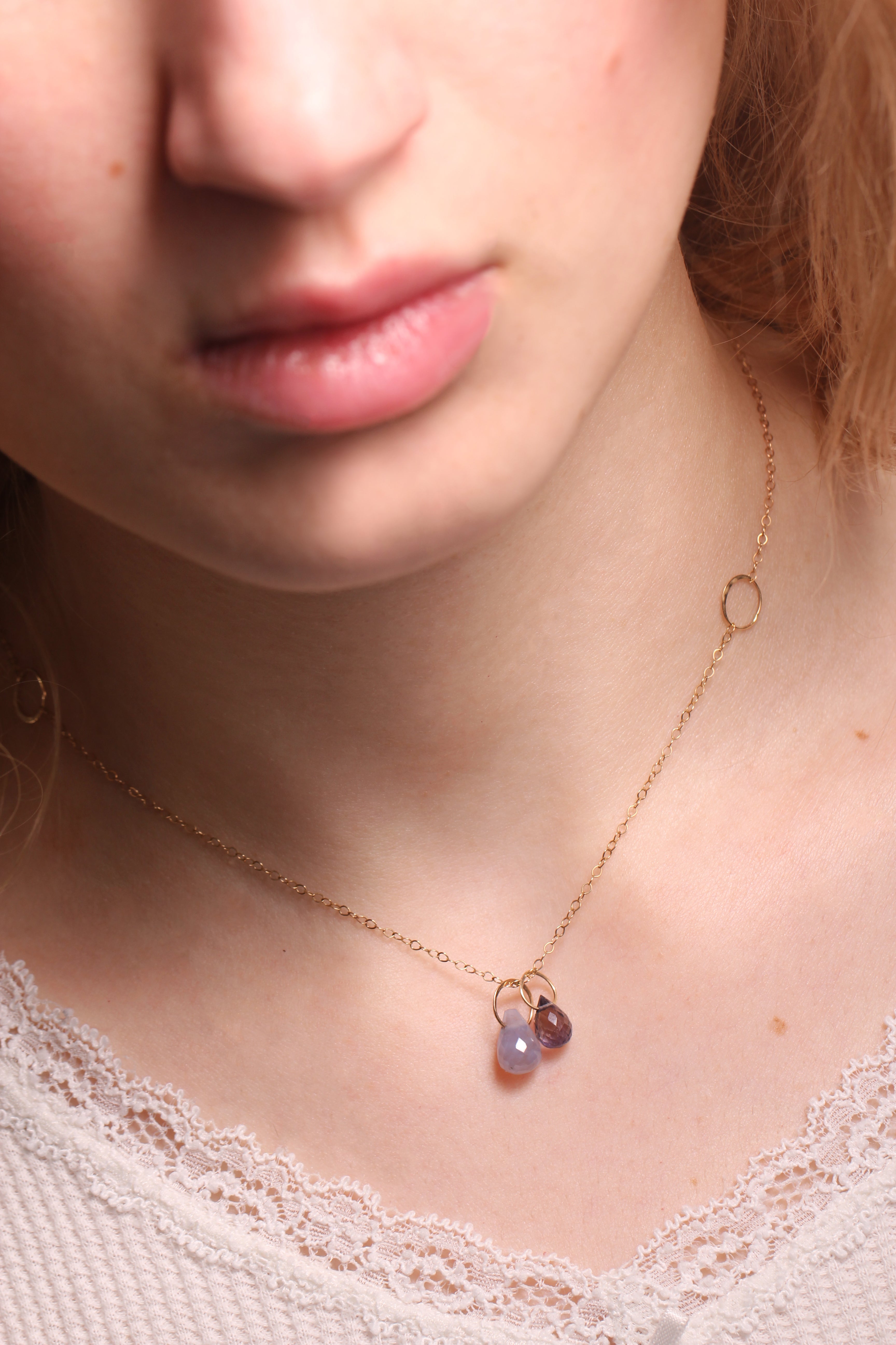 Blue Chalcedony and Iolite Necklace Necklaces N1831GBC-OMcopy