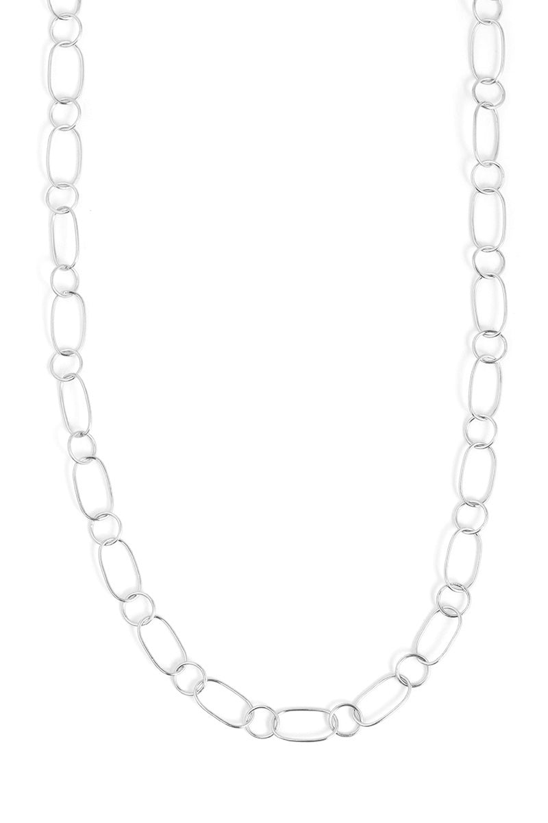 Oval and round chain silver Necklaces N2109_d4635d58-098a-495d-bf7a-9d02a5a1926c