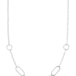 Multi shape chain necklace silver Necklaces N2112s