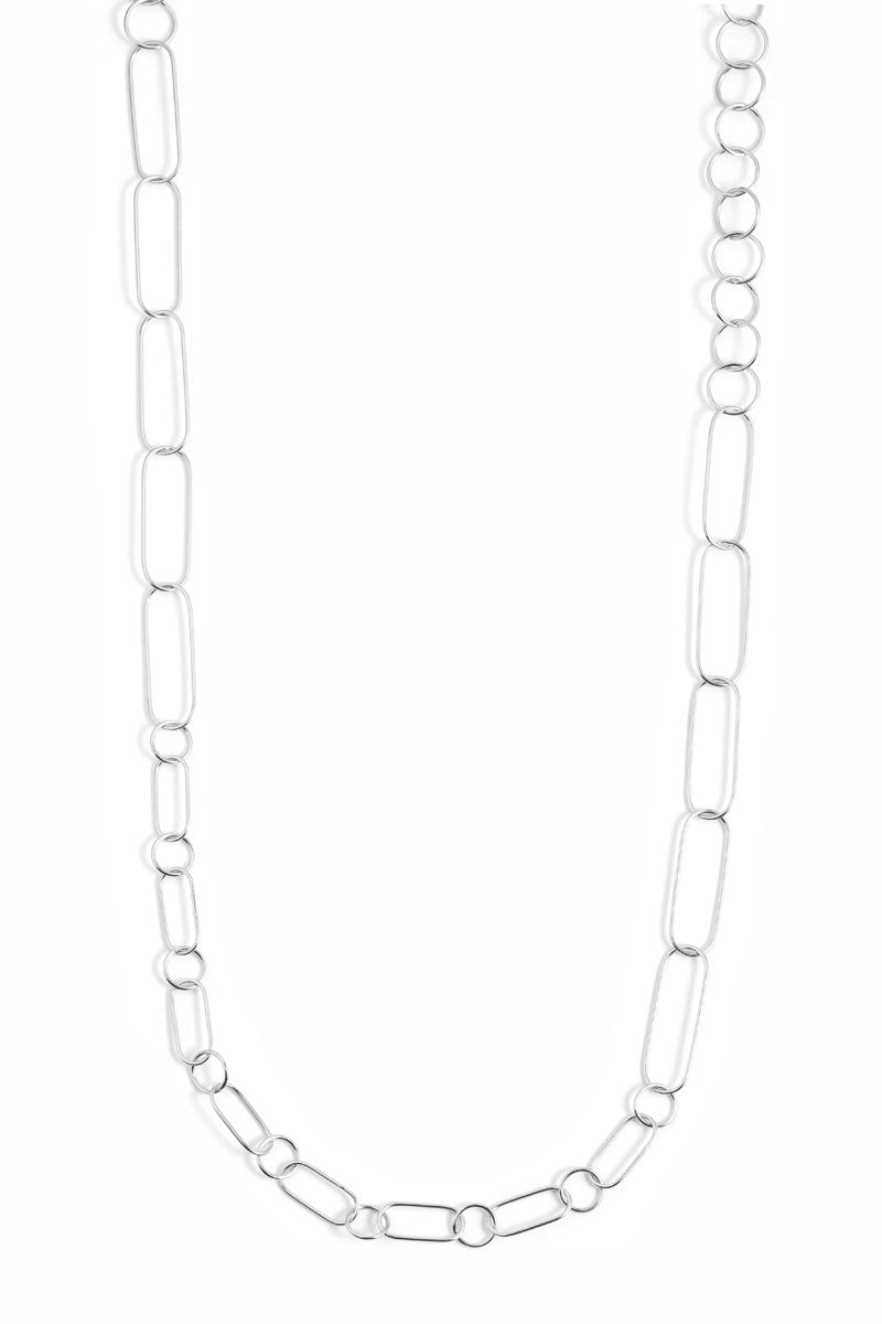 Mixed Link Oval and Round Chain Necklace Silver Necklaces N2151s_d855796e-38d0-458d-bfbd-3ca4c3d7b497