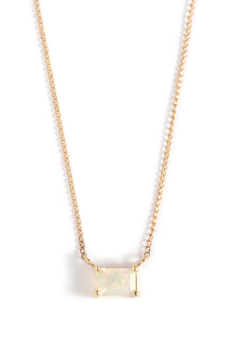 Prong set Ethiopian opal necklace Necklaces N2162OP