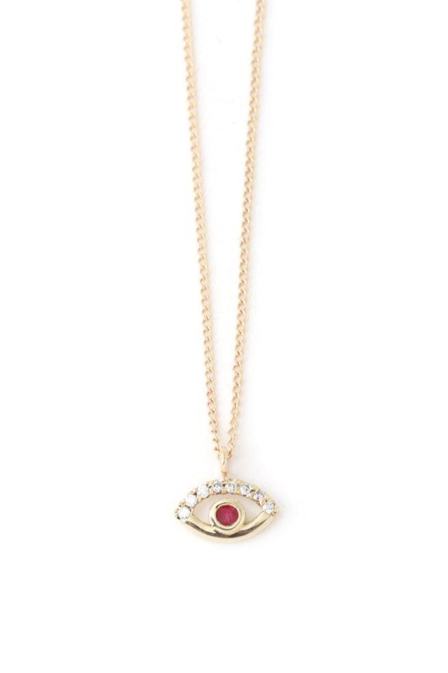 Ruby Eye Necklace with Diamond Pavé Necklaces N2195R