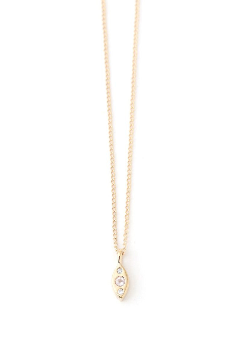 Moonstone and Diamond Marquis Necklace Necklaces N2196