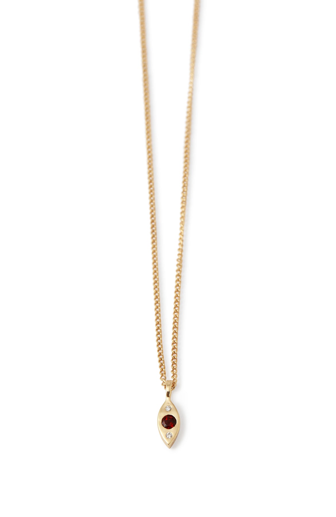 Garnet and Mini Diamond Marquis Necklace NECKLACES N2196GGAR-1_6815db01-6060-4410-be98-3f637affc7f8