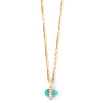 Small Micropave Bezel Wrapped Charm Necklace Turquoise Necklaces N2203TQ