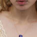 Diamond Bezel Wrapped Lapis Pendant Necklace Necklace N2207GLAPOMcopy