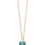 Bezel Wrapped Blue Topaz Necklace Necklaces N2208GLBT