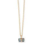 Emerald Cut Labradorite Pendant Necklace Gold NECKLACES N2208LAB