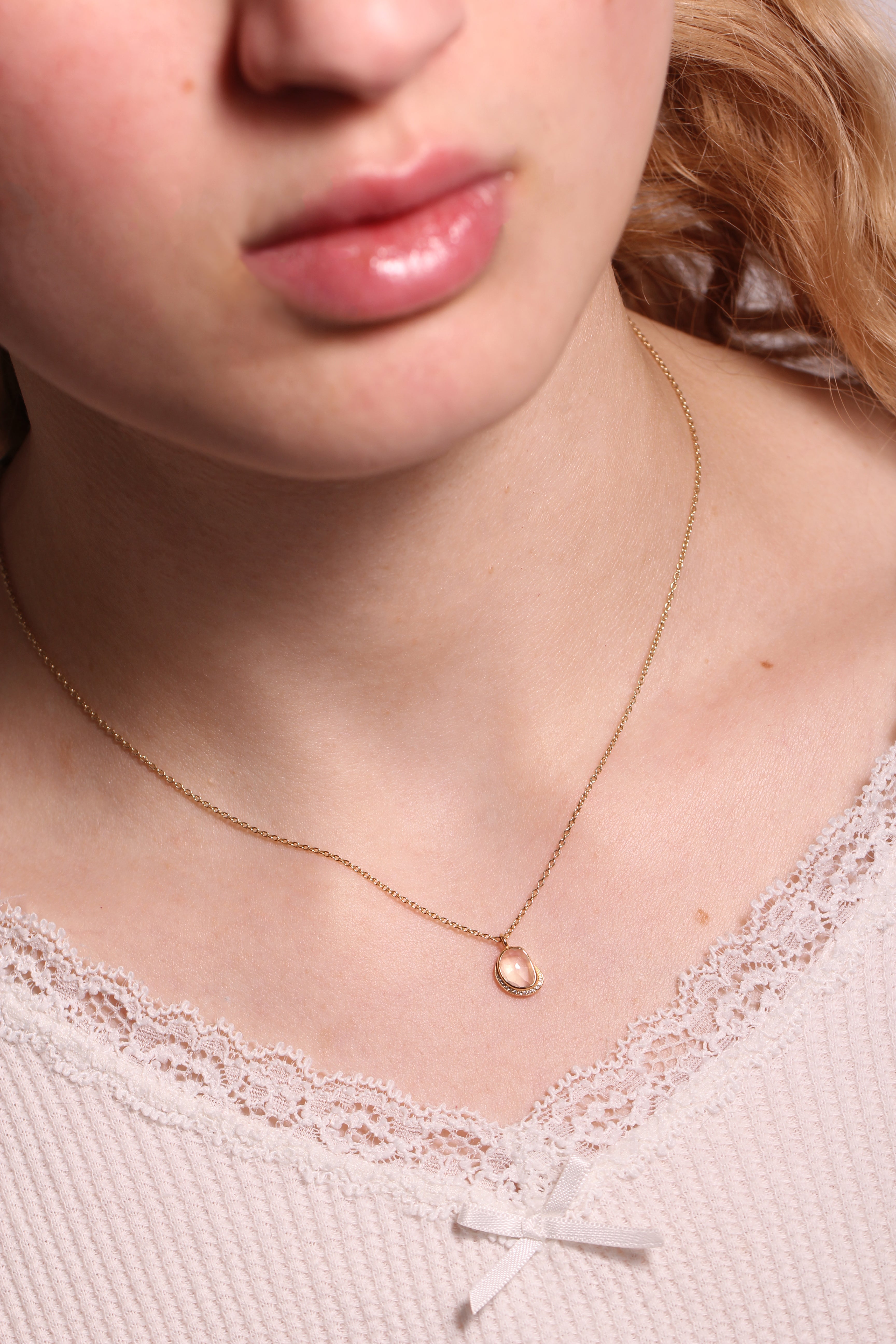 Rainbow Moonstone Crescent Moon Pendant Necklace N2213GRMSOMCOPY
