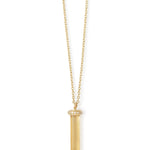 Citrine Cut Crystal Necklace with Micropave Diamond Cap NECKLACE N2214