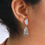 Double Boulder Opal Drop Earrings Earrings OFK4351-10