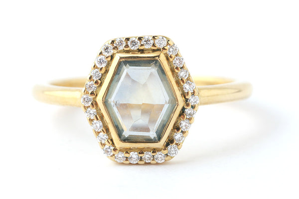 Melissa Joy Manning Reclaimed White Diamond Cigar Band Ring