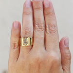 Pale Green Sapphire Cigar Band Ring Rings OFK4406-onmod