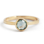 Light Blue Round Rosecut Montana Sapphire Ring Rings OFK4439